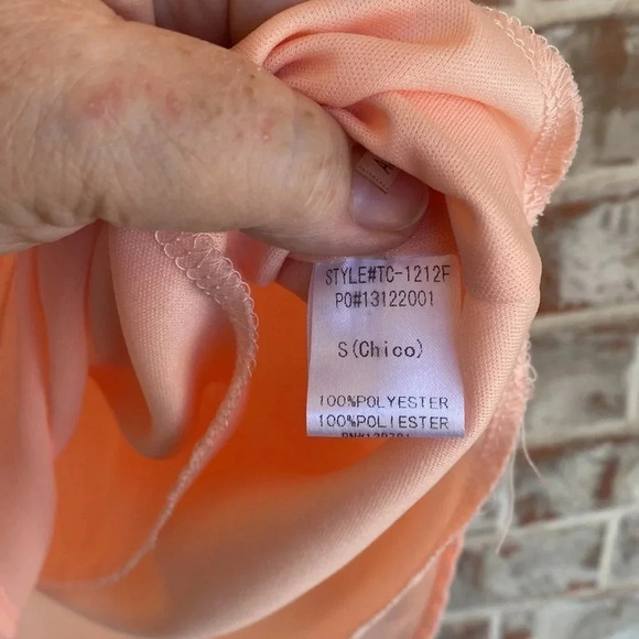 Tea & Cup Peach Chiffon Shirt Dress - Picture 7 of 12